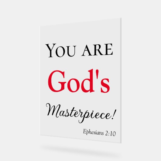 Lovely You are God's Masterpiece Scripture Acrylschild (Winkel)