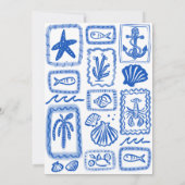 LoveNote vom Sea Beach HandGezeichnet Niedliche Cu Save The Date (Rückseite)