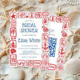 LoveNotes aus Sea Brautparty Modernes CUSTOM QR Einladung