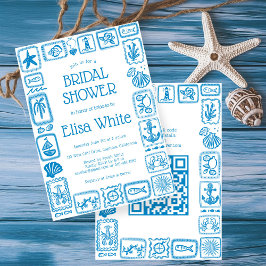 LoveNotes aus Sea Brautparty Modernes CUSTOM QR Einladung