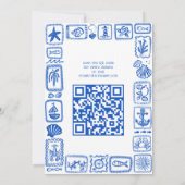 LoveNotes aus Sea Brautparty Modernes CUSTOM QR Einladung (Rückseite)