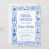 LoveNotes aus Sea Modern CUSTOM QR Brautparty Einladung (Vorderseite)