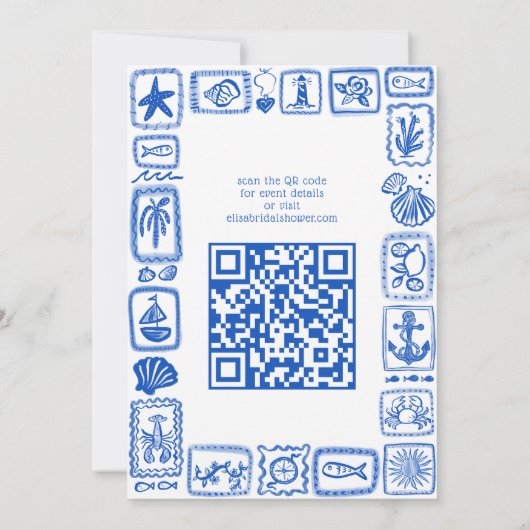 LoveNotes aus Sea Modern CUSTOM QR Brautparty Einladung (Rückseite)