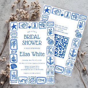 LoveNotes aus Sea Modern CUSTOM QR Brautparty Einladung