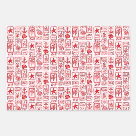 LoveNotes vom Sea Beach Ocean Modernes CUSTOM Geschenkpapier Set (Vorderseite)