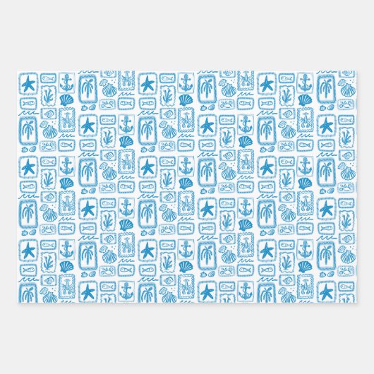 LoveNotes vom Sea Beach Ocean Modernes CUSTOM Geschenkpapier Set (Vorderseite)