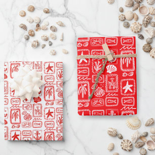 LoveNotes vom Sea Beach Ocean Modernes CUSTOM Geschenkpapier Set