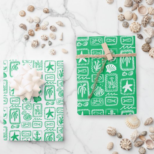 LoveNotes vom Sea Beach Ocean Modernes CUSTOM Geschenkpapier Set