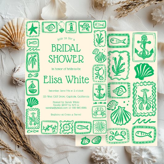 LoveNotes vom Sea Brautparty Modernes CUSTOM Einladung