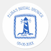 LoveNotes vom Sea Lighthouse CUSTOM Brautparty Runder Aufkleber (Vorderseite)