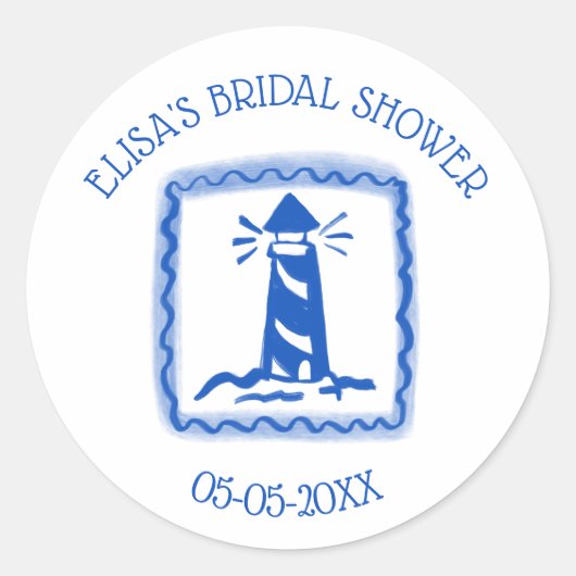 LoveNotes vom Sea Lighthouse CUSTOM Brautparty Runder Aufkleber (Vorderseite)