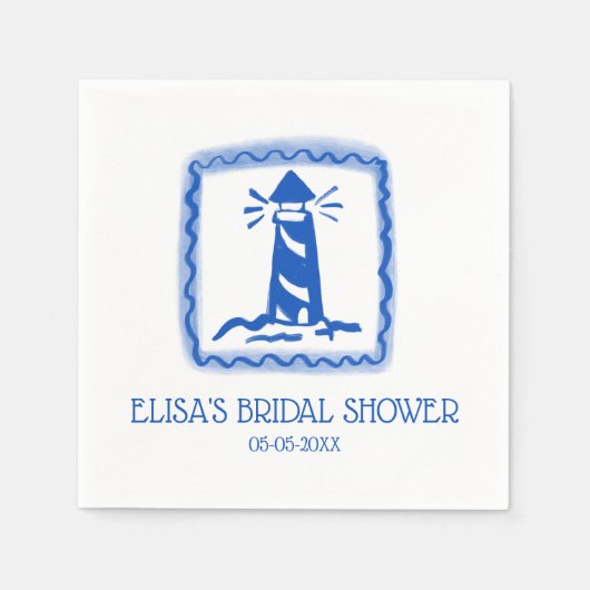LoveNotes vom Sea Lighthouse CUSTOM Brautparty Serviette (Vorderseite)