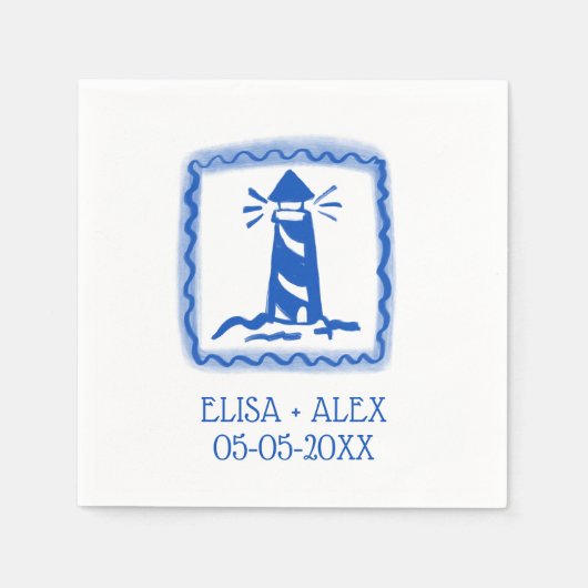 LoveNotes vom Sea Lighthouse CUSTOM WEDD Serviette (Vorderseite)