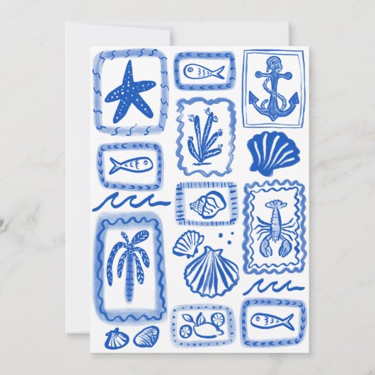 LoveNotes vom Sea Modern CUSTOM Brautparty Einladung (Rückseite)