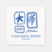 LoveNotes vom Sea Niedlich Beach CUSTOM Brautparty Serviette (Vorderseite)