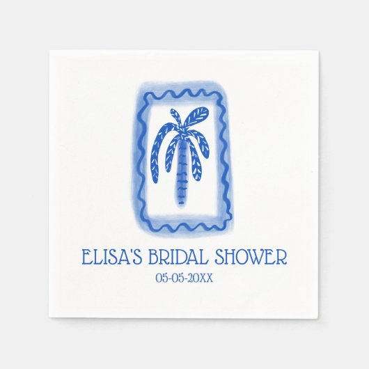 LoveNotes vom Sea Palm Tree CUSTOM Brautparty Serviette (Vorderseite)