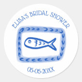 LoveNotes von Sea Niedlich Fish CUSTOM Brautparty Runder Aufkleber (Vorderseite)