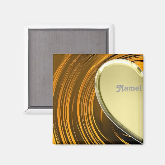 Lover1 halbes goldenes Herz Magnet (Vorderseite/Rückseite)