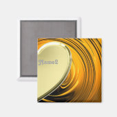 Lover2 halbes goldenes Herz Magnet (Vorderseite/Rückseite)