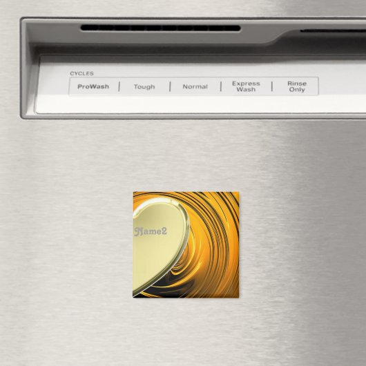 Lover2 halbes goldenes Herz Magnet (In Situ (Geschirrspüler))