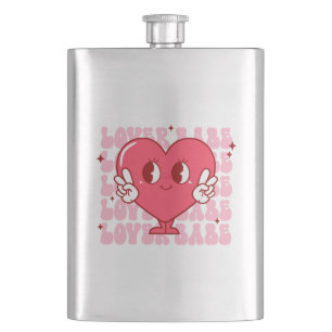 Lover Babe   Niedliches Lächeln des Herzens und Wi Flachmann