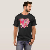 Lover Babe Retro Checkered Groovy Heart Happy Vale T-Shirt (Vorne ganz)