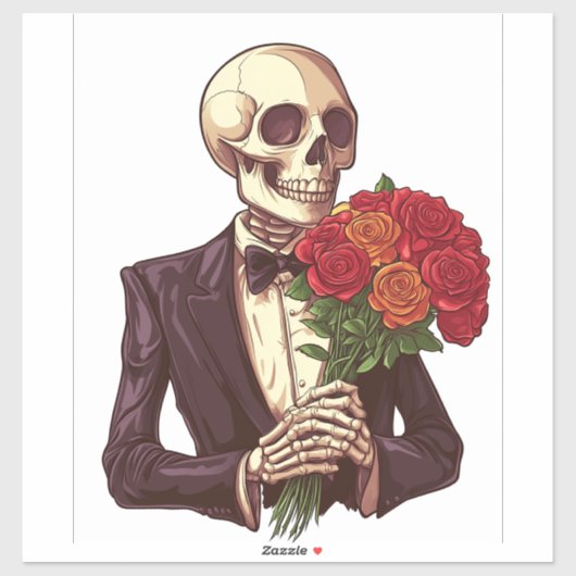 Lover Bones - Funny Romantic Skeletts Aufkleber (Blatt)