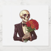 Lover Bones - Funny Romantic Skeletts Schaumweinetikett (Einzelnes Label)