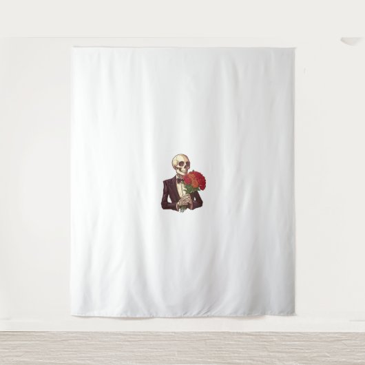 Lover Bones - Funny Romantic Skeletts Wandteppich (Vorderseite)