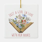 Lover Buch mit Blume buchen Keramikornament (Rückseite)