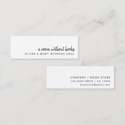 Lover buchen | Moderne Minimalistische Mini-Leseze Mini Visitenkarte (Vorne/Hinten)