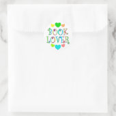 Lover buchen runder aufkleber (Tasche)