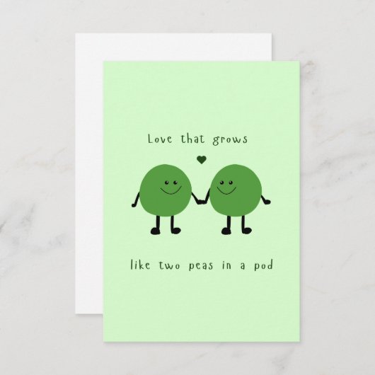 Lover Card Peas - cute two peas in a pod (Vorne/Hinten)