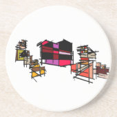 Lover Dog and Puppies - Muttertag Getränkeuntersetzer (Vorne)