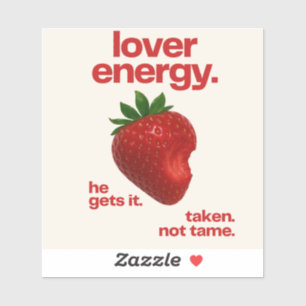 Lover Energy Vinyl Aufkleber   Erdbeere Biss Dekor