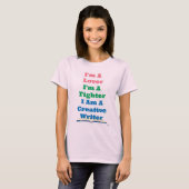 Lover Fighter Creative Writer Epic Author Slogan T-Shirt (Vorne ganz)