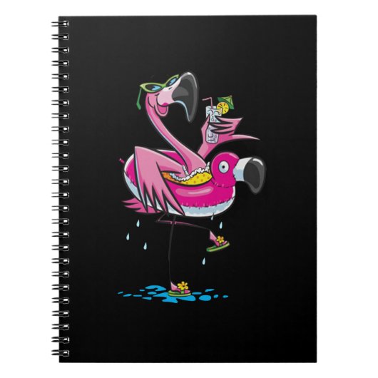 Lover | Flamingo schwimmen gehen Notizblock (Vorderseite)