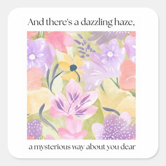 Lover Floral Lyric Sticker (Vorderseite)