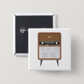 Lover für Vintage Radio Retro Music aus dem Mittel Button (Vorne & Hinten)