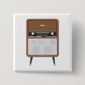 Lover für Vintage Radio Retro Music aus dem Mittel Button (Vorderseite)