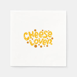 Lover-Gelb- und Orange-Typografie Serviette