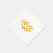 Lover-Gelb- und Orange-Typografie Serviette (Ecke)