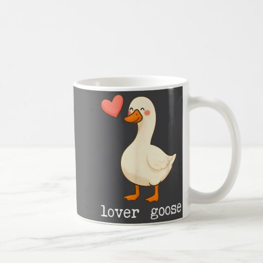 Lover Goose And Fighter Goose, Funny Couple Goose Kaffeetasse (Rechts)