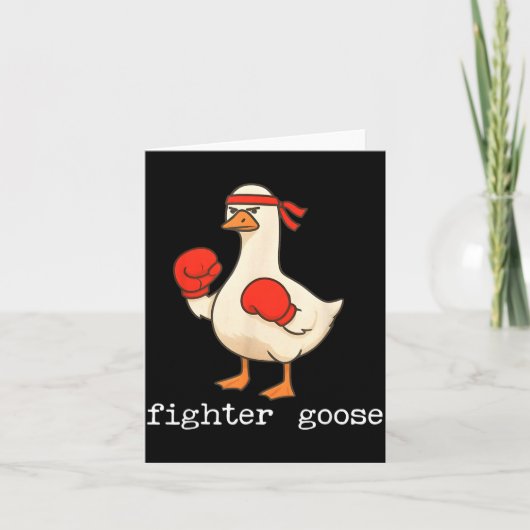 Lover Goose And Fighter Goose, Funny Couple Goose Karte (Vorderseite)