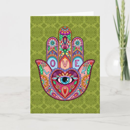 Lover Hamsa Greeting Card Karte (Vorderseite)