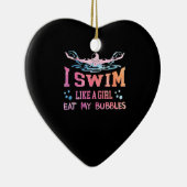 Lover schwimmen - ich schwimme wie ein Mädchen Keramik Ornament (Rechts)