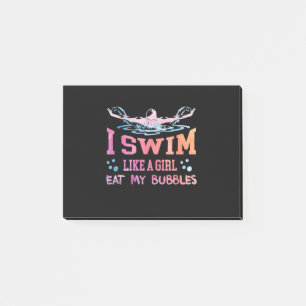 Lover schwimmen - ich schwimme wie ein Mädchen Post-it Klebezettel