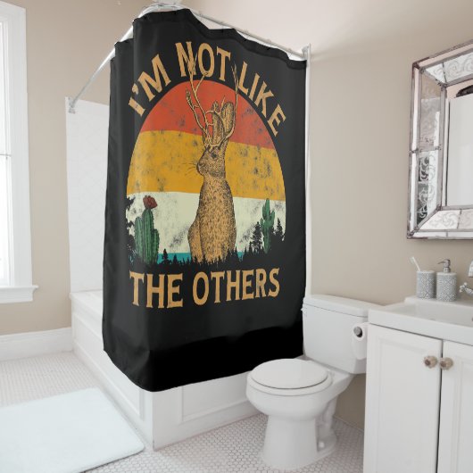 Lover Style Sunset Cactus Jackalope Rabbit Lover | Duschvorhang (Beispiel)