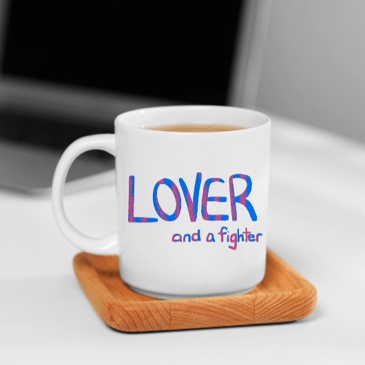 Lover und ein Kämpfer in Blau und Rosa Tasse