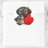 Lover Valentine Havanese Puppy Dog Runder Aufkleber (Tasche)
